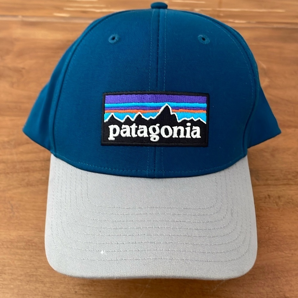 Patagonia Mens Trucker Hat P-6 Logo Lopro Blue Mesh Snapback Hat